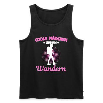 Coole Mädchen Gehen Wandern - Männer Premium Bio Tank Top - Schwarz - Vorne - Michal (187cm)