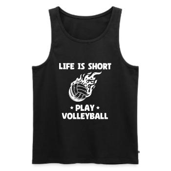 Life Is Short Play Volleyball - Men's Premium Organic Tank Top - black - Front - Michal (187cm)
