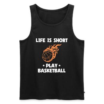 La vie est courte Jouer au basket-ball - Débardeur bio Premium Homme - noir - Devant - Michal (187cm)