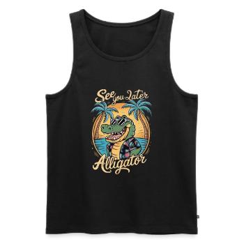 See You Later Alligator - Men's Premium Organic Tank Top - black - Front - Michal (187cm)
