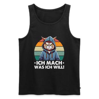 Je fais ce que je veux - Cool Cat - Débardeur bio Premium Homme - noir - Devant - Michal (187cm)