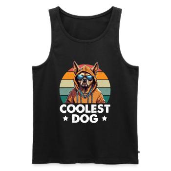 Coolest Dog - Männer Premium Bio Tank Top - Schwarz - Vorne - Michal (187cm)