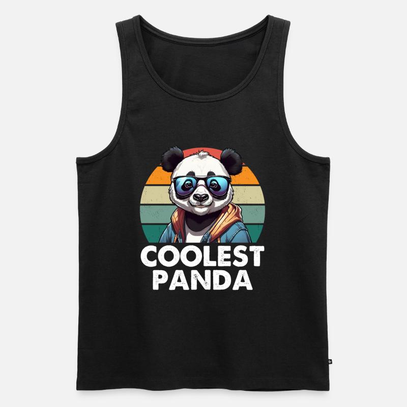 Coolest Panda - Männer Premium Bio Tank Top - Schwarz