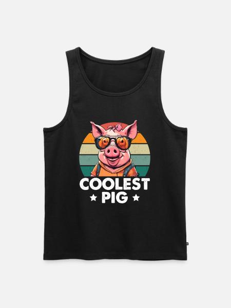 Coolest Pig - Men's Premium Organic Tank Top - black