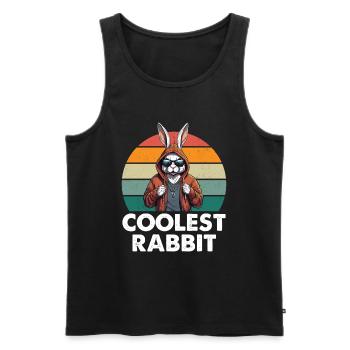 Le lapin le plus cool - Débardeur bio Premium Homme - noir - Devant - AI Model Male 178 light (178cm)