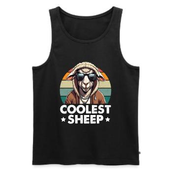 Coolest Sheep - Men's Premium Organic Tank Top - black - Front - Michal (187cm)