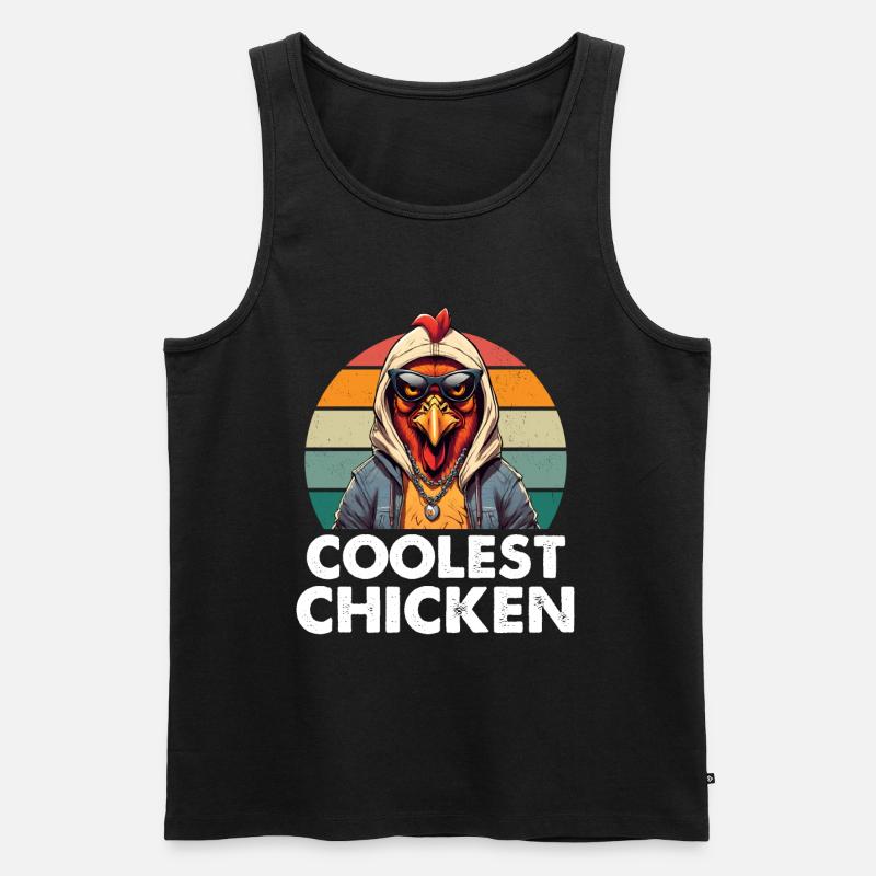 Coolest Chicken - Männer Premium Bio Tank Top - Schwarz