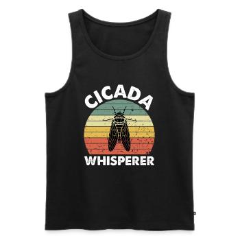 Cicada Whisperer - Männer Premium Bio Tank Top - Schwarz - Vorne - AI Model Male 178 light (178cm)
