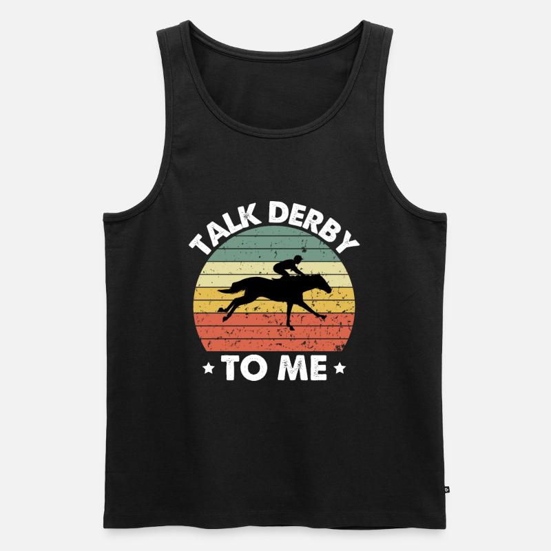 Talk Derby To Me - Männer Premium Bio Tank Top - Schwarz