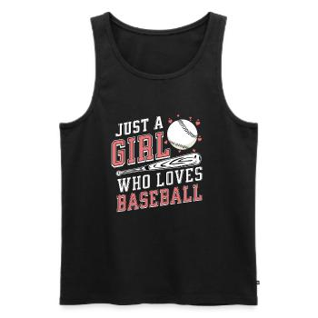 Just A Girl Who Loves Baseball - Männer Premium Bio Tank Top - Schwarz - Vorne - Michal (187cm)