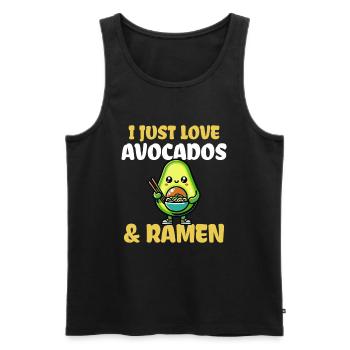 J’adore les avocats et les ramen - Débardeur bio Premium Homme - noir - Devant - Michal (187cm)