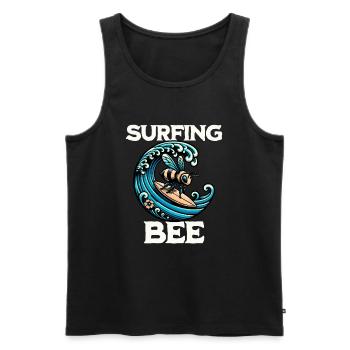 Surfing Bee - Men's Premium Organic Tank Top - black - Front - AI Model Male 178 light (178cm)