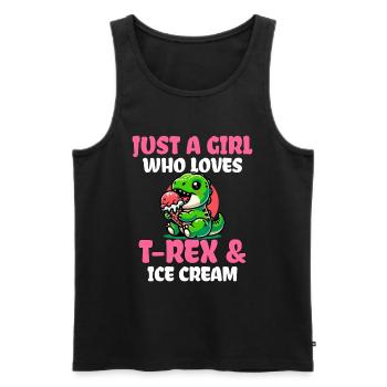 Just A Girl Who Loves T-Rex And Ice Cream - Men's Premium Organic Tank Top - black - Front - Michal (187cm)
