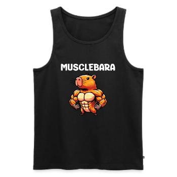 Musclebara - Männer Premium Bio Tank Top - Schwarz - Vorne - Michal (187cm)