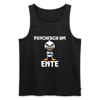 Psychically on the duck - Men's Premium Organic Tank Top - black - Front - Michal (187cm)