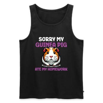 Sorry My Guinea Pig Ate My Homework - Men's Premium Organic Tank Top - black - Front - Michal (187cm)
