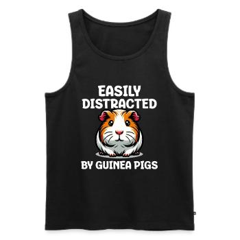 Easily Distracted By Guinea Pigs - Männer Premium Bio Tank Top - Schwarz - Vorne - Michal (187cm)
