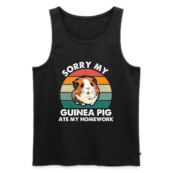 Sorry My Guinea Pig Ate My Homework - Men's Premium Organic Tank Top - black - Front - Michal (187cm)