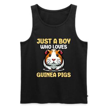 Just A Boy Who Loves Guinea Pigs - Männer Premium Bio Tank Top - Schwarz - Vorne - Michal (187cm)