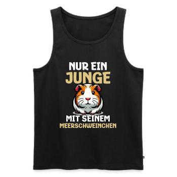 Nur Ein Junge Mit Seinem Meerschweinchen - Männer Premium Bio Tank Top - Schwarz - Vorne - Michal (187cm)