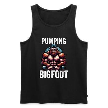 Pumping Bigfoot - Männer Premium Bio Tank Top - Schwarz - Vorne - AI Model Male 178 light (178cm)