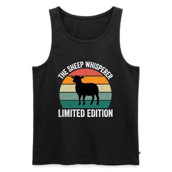 The Sheep Whisperer - Men's Premium Organic Tank Top - black - Front - Michal (187cm)