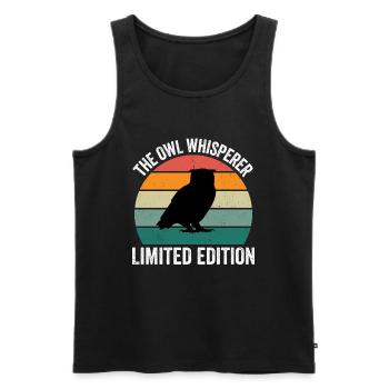 The Owl Whisperer - Männer Premium Bio Tank Top - Schwarz - Vorne - AI Model Male 178 light (178cm)