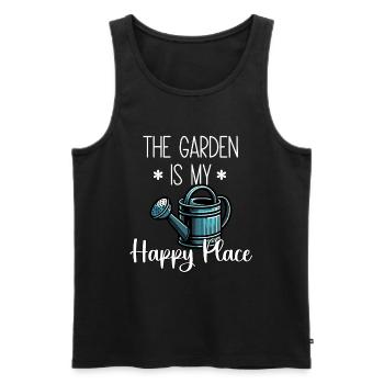 The Garden Is My Happy Place - Men's Premium Organic Tank Top - black - Front - Michal (187cm)