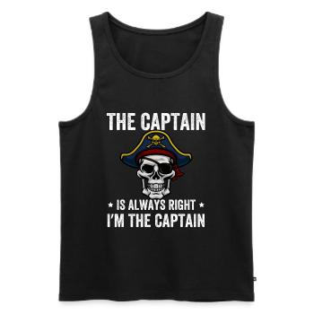 The Captain Is Always Right I'm The Captain - Männer Premium Bio Tank Top - Schwarz - Vorne - Michal (187cm)