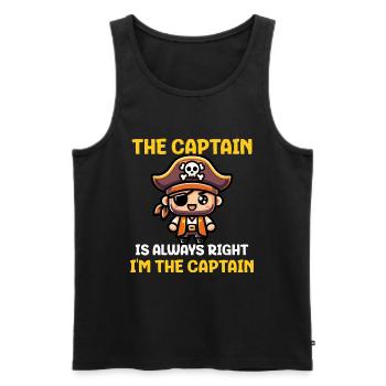 The Captain Is Always Right I'm The Captain - Männer Premium Bio Tank Top - Schwarz - Vorne - Michal (187cm)