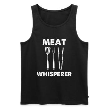 Meat Whisperer - Männer Premium Bio Tank Top - Schwarz - Vorne - Michal (187cm)