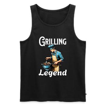 Grilling Legend - Männer Premium Bio Tank Top - Schwarz - Vorne - AI Model Male 178 light (178cm)