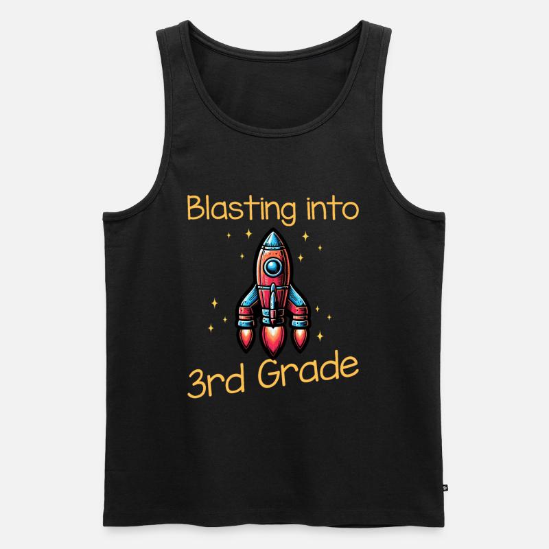 Blasting Into 3rd Grade - Männer Premium Bio Tank Top - Schwarz