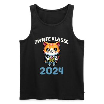 Zweite Klasse 2024 - Männer Premium Bio Tank Top - Schwarz - Vorne - AI Model Male 178 light (178cm)