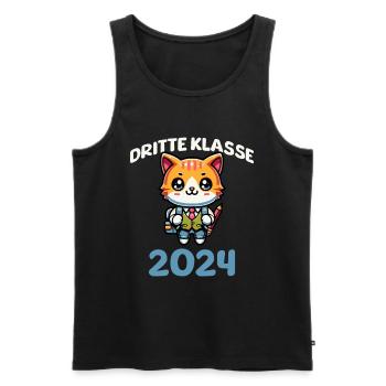 Dritte Klasse 2024 - Männer Premium Bio Tank Top - Schwarz - Vorne - AI Model Male 178 light (178cm)