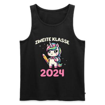 Zweite Klasse 2024 - Männer Premium Bio Tank Top - Schwarz - Vorne - Michal (187cm)