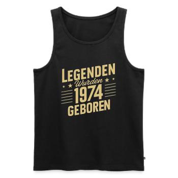 Legends were born in 1974 - Men's Premium Organic Tank Top - black - Front - Michal (187cm)