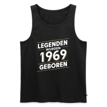 Legends were born in 1969 - Men's Premium Organic Tank Top - black - Front - Michal (187cm)