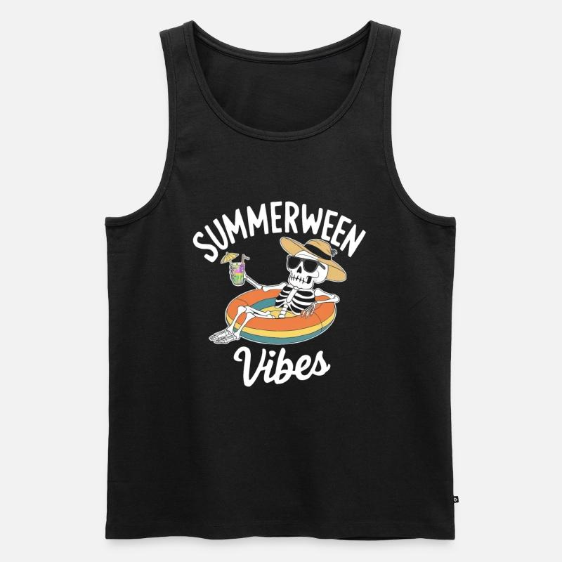 Summerween Vibes Skelett - Männer Premium Bio Tank Top - Schwarz