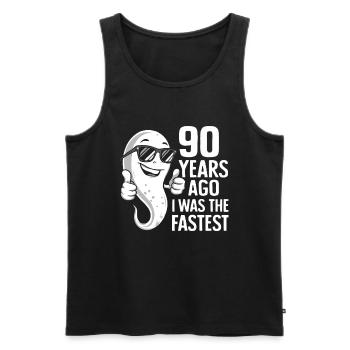 90 Years Ago I Was The Fastest - Lustiger Spruch - Männer Premium Bio Tank Top - Schwarz - Vorne - AI Model Male 178 light (178cm)