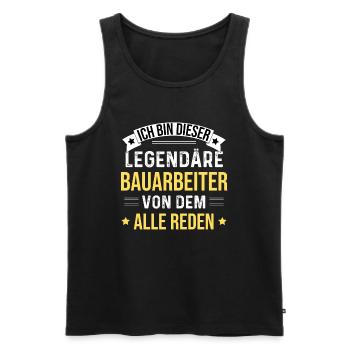 I'm this legendary construction worker - Men's Premium Organic Tank Top - black - Front - Michal (187cm)