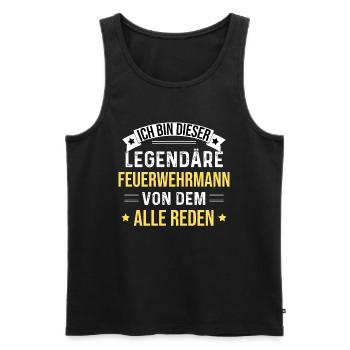 Je suis ce pompier légendaire - Débardeur bio Premium Homme - noir - Devant - Michal (187cm)