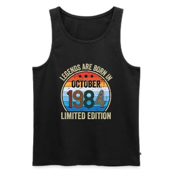 Legends Are Born In October 1984 Limited Edition - Men's Premium Organic Tank Top - black - Front - Michal (187cm)
