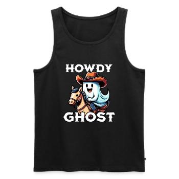 Howdy Ghost - Männer Premium Bio Tank Top - Schwarz - Vorne - AI Model Male 178 light (178cm)