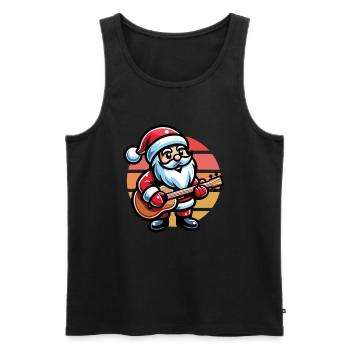 Weihnachtsmann Spielt Gitarre - Männer Premium Bio Tank Top - Schwarz - Vorne - AI Model Male 178 light (178cm)