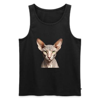 Sphynx cat - Men's Premium Organic Tank Top - black - Front - AI Model Male 178 light (178cm)