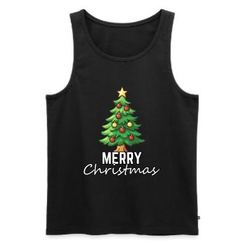 Merry Christmas Christmas Tree - Men's Premium Organic Tank Top - black - Front - Michal (187cm)