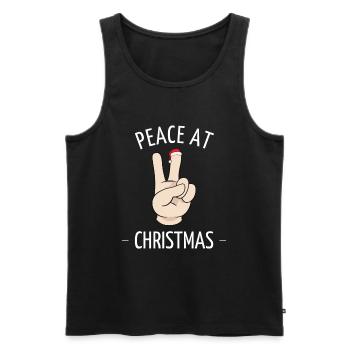 Peace At Christmas - Men's Premium Organic Tank Top - black - Front - Michal (187cm)