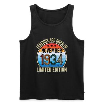 Legends Are Born In November 1934 Limited Edition - Männer Premium Bio Tank Top - Schwarz - Vorne - AI Model Male 178 light (178cm)