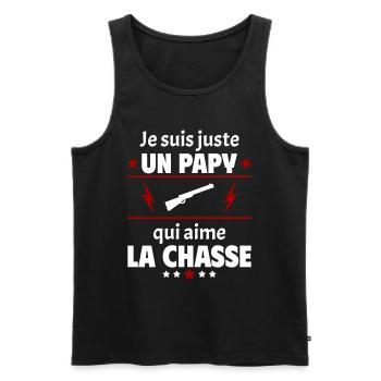 Juste un papy qui aime la chasse, cadeau noël - Débardeur bio Premium Homme - noir - Devant - Michal (187cm)